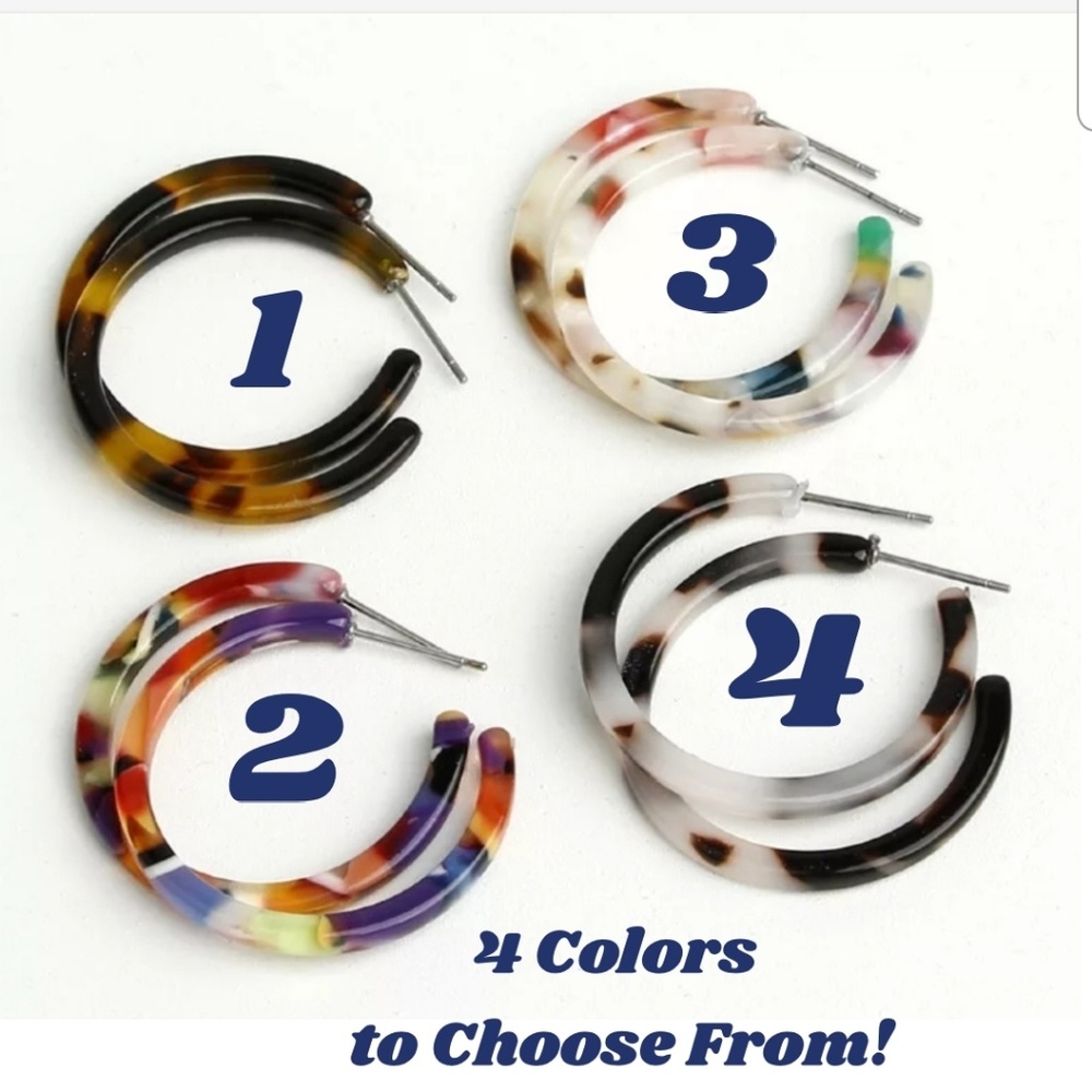 Acrylic Hoop Earrings, 3/4 in.